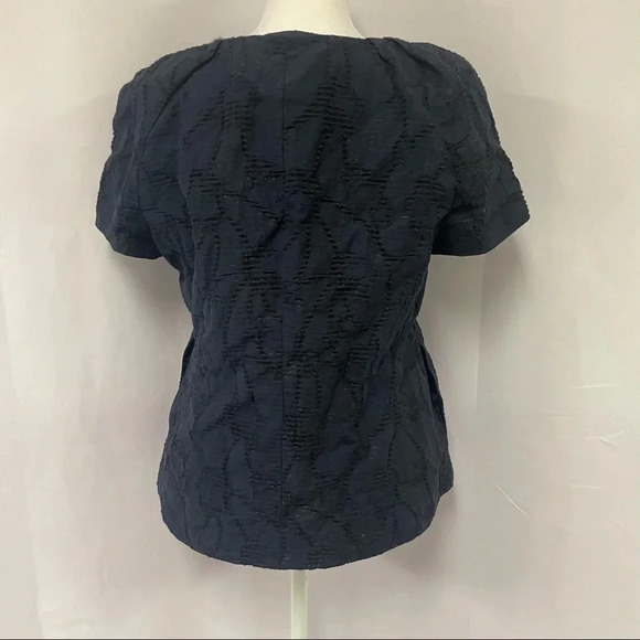 Charlotte Brody Cabana Short Sleeve Button Up Shirt Jacket Small Navy - Picture 4 of 6